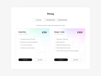 Pricing Section design illustration light plan pricing ui website
