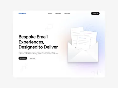 Hero Section design envelope hero illustration light paper skeleton ui website