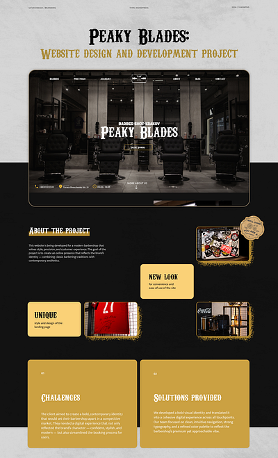 Peaky Blades — Barbershop website | Concept barber barbershop beauty branding design figma graphic design illustration logo ui ux vector wordpress