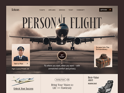 Soluxe - Website Design for Private Flights air booking system charter flight booking jet booking landing page landingpage luxury travel personal flight private aviation private flight private fly private jet tourism transport travelling web design webdesign website design website designer