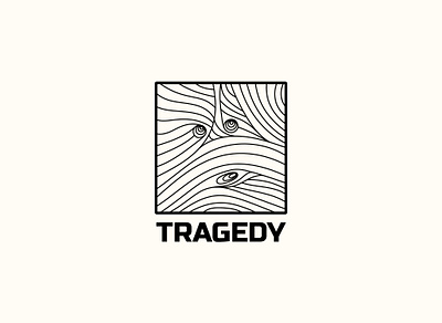 Tragedy bark black bold fun graphic design lineart logomark logos monoline personal square tragedy tree unconventional vector
