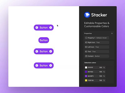 Figma Button - Micro Animation - Stacker sneak pic - Freebie animation button clean component figma free freebie micro interaction minimal modern smart animate smart animation stacker tool ui web website workflow