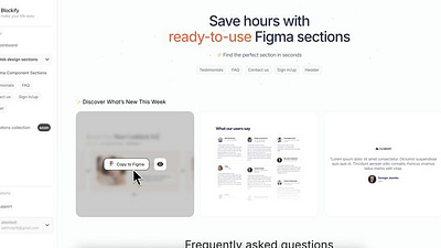 Figma Ready to use section business copy to figma design section designers figma freelance graphic design saas section testimonials ui uiux ux