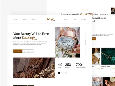 Cheen - Women's Jewelry Shop bracelets e commerce earrings elegant fashion fashion shop figma landing page landing page fashion landing page luxury luxury marketplace minimalis minimalism necklaces ring ui design ui jewelry ui jewelry shop ux design