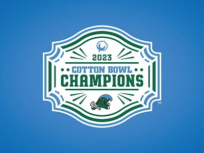 TULANE GREEN WAVE 2023 COTTON BOWL CHAMPIONS - Logo Concept 2023 branding cfp champions college football concepts cotton bowl green wave matt harvey playoffs tulane