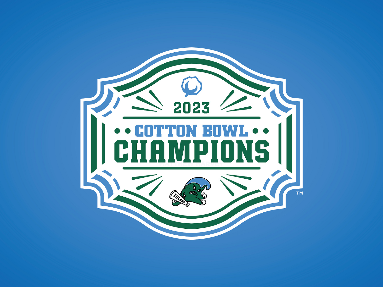 TULANE GREEN WAVE 2023 COTTON BOWL CHAMPIONS - Logo Concept by Matthew ...