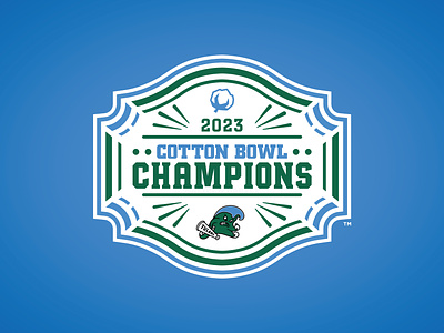 TULANE GREEN WAVE 2023 COTTON BOWL CHAMPIONS - Logo Concept 2023 branding cfp champions college football concepts cotton bowl green wave matt harvey playoffs tulane