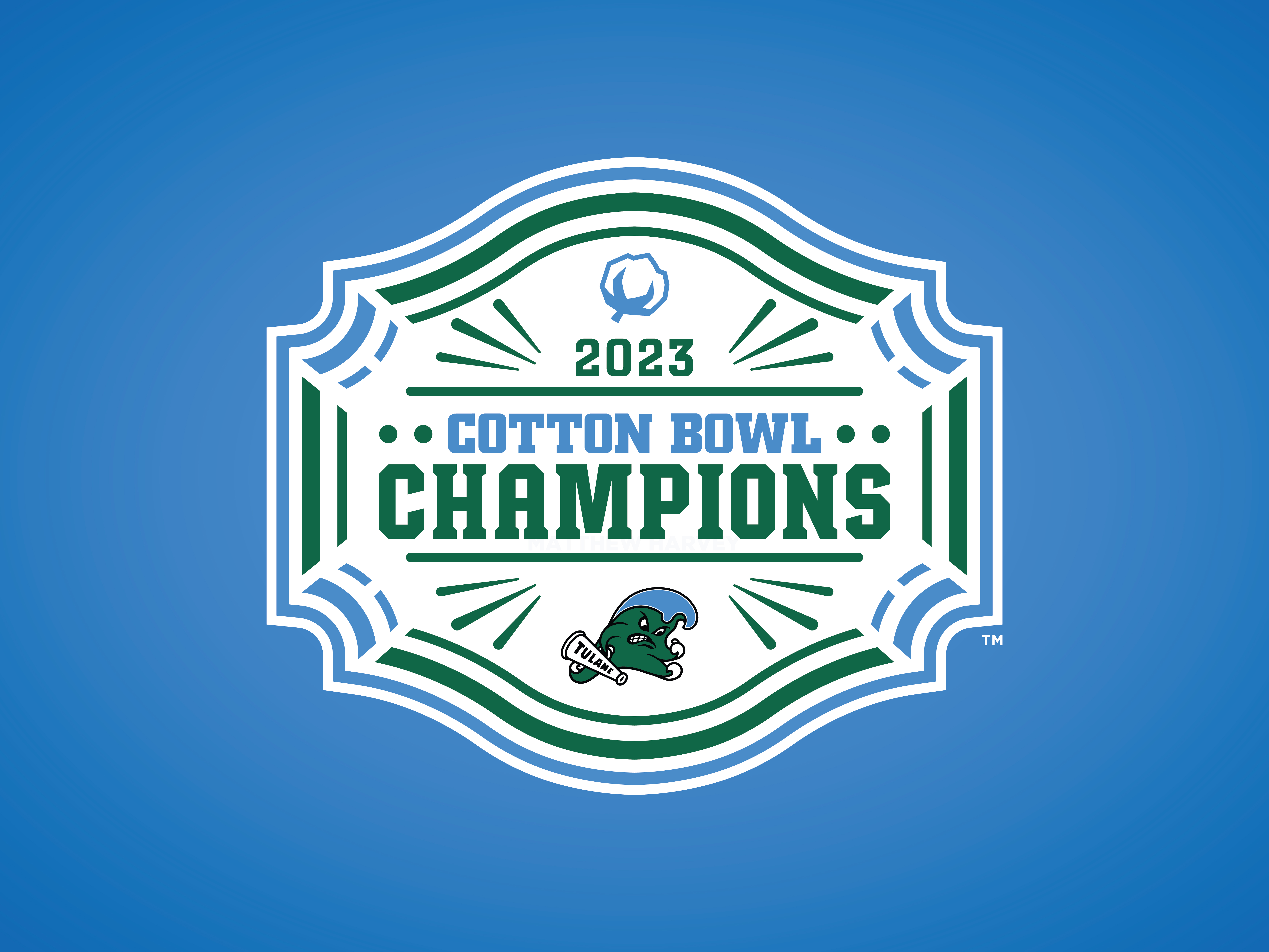 TULANE GREEN WAVE 2023 COTTON BOWL CHAMPIONS - Logo Concept by