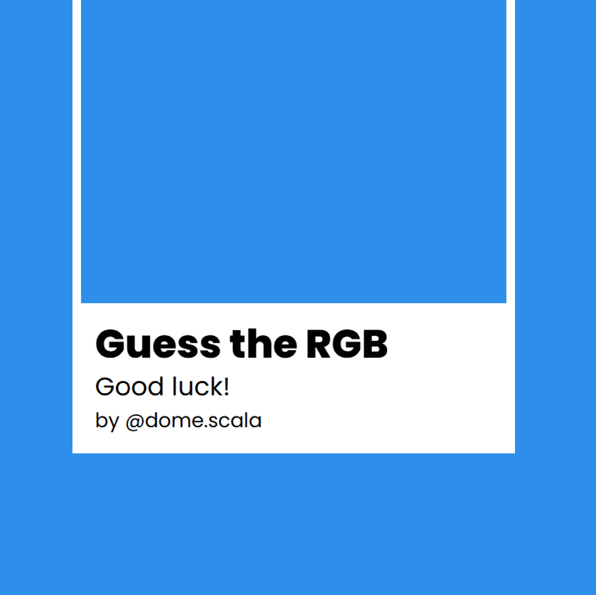 Guess the RGB css html javascript minigame rgb ui ux web development