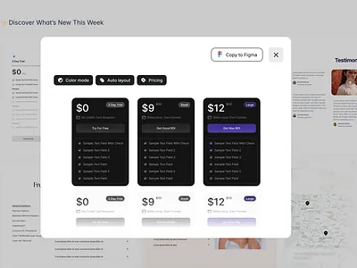 Pricing Figma Section - Ready to use sections copy to figma design in figma designers figma graphic design package price section pricing ui ux