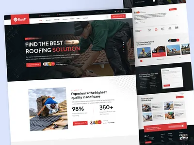 Rooft-Roofing landing page constructionwebsite graphic design landing page design landingpagedesign responsivedesign roofing landing page roofing website roofing website design roofingtemplate uiux designer web design webdesigninspiration