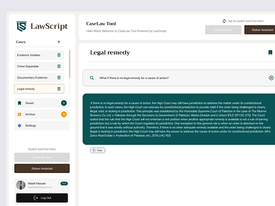 Lawscript Dashboard UI UX Design app branding dashboard design figma illustration law dashboard ui ui ux design ux