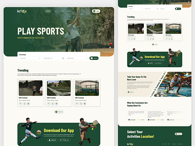 Kridx – Play. Book. Compete. 🎾🏏⚽ appdesign branding creativedesign design figma illustration moderndesign prototype ui ux