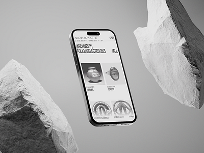 Mobile Archives Template beatiful bold typography coded template extra compressed grid inspiration layout minimal minimal folio mockup personal folio template ui web design webflow website