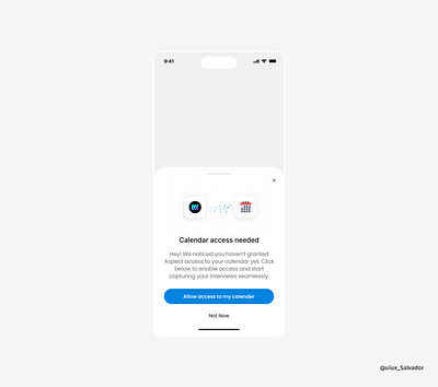 Calendar Access access button design email icon mobile popup ui uiux uiux design ux design