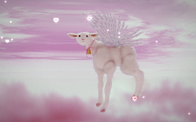 Angelic sheep 3d aesthetic angel blender blender3d digital artwork graphic design illustration poster sheep visual art wings