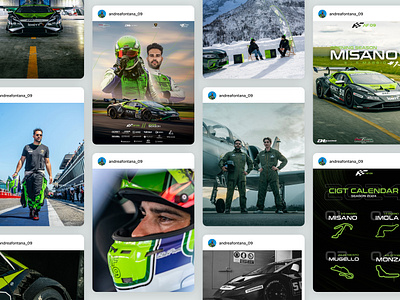 AF09 Social Communication car carousel driver esport graphic design instagram italy motorsport post race reel sport ui