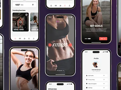 Fitness App UI/UX Design exercise app fitness app fitness app design mobile app design mobile application design training app design ui design uiux design