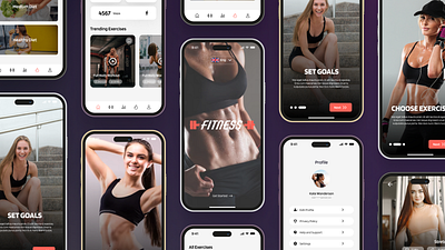 Fitness App UI/UX Design exercise app fitness app fitness app design mobile app design mobile application design training app design ui design uiux design