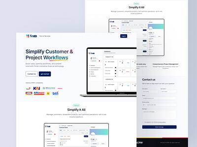Landing page for Streamlined CRM for Financial Services crm landing page