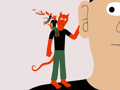 Even my demons have demons abran animation branding demons design drawing graphic design illustration logo ui vector