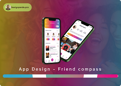 FRIEND COMPASS - MOBILE APP DESIGN android app app apps best branding design ui figma graphic design ios app modern prototyping social ui unique user flows ux