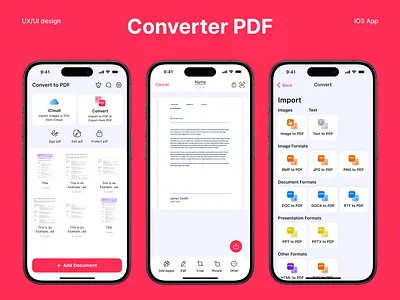 Converter PDF – iOS App app ui ux