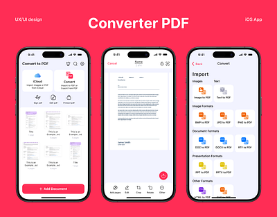 Converter PDF – iOS App app ui ux