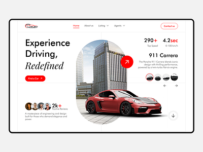 Luxury Car Landing Page – Hero Section UI carwebsite herosection landingpagedesign luxurycarwebsite webui wrteamdesign