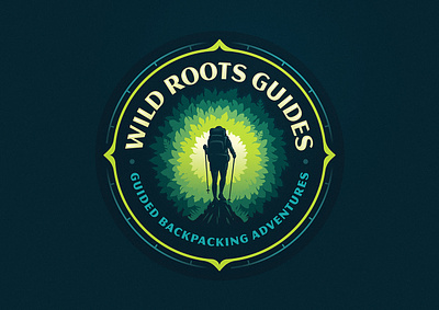 Wild Roots Guides Logo backpack backpacking brand branding forest guide guiding hike hiker hiking illustration leaf leaves logo nature outdoor outdoors tree trees woods