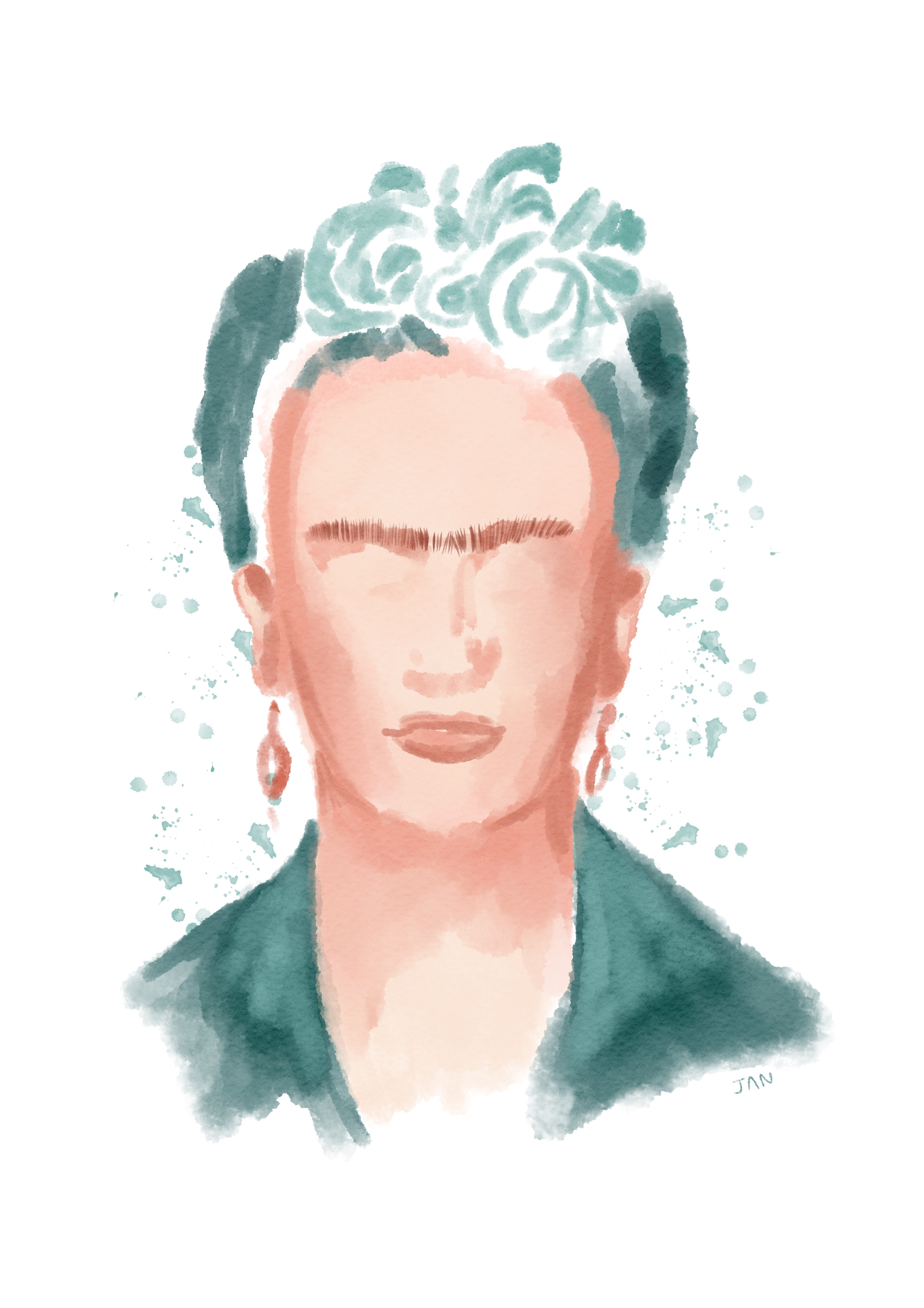 Frida aquarela frida ilustração