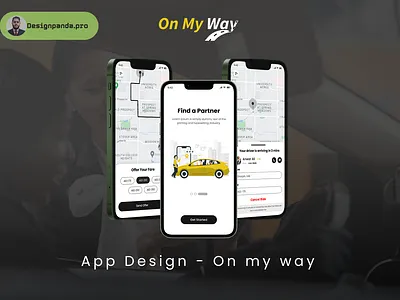 CAR BOOKING - MOBILE APP - ON MY WAY app best booking car creative graphic design ios mobile app modern on my way travel ui way