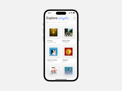 Concept: Vinyl Album Mobile App album app cover design grid minimal mobile music ui vinyl