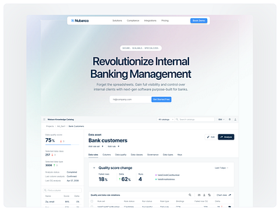 SaaS for banking management ai ai website bank banking clean fintech fintech website hero section minimal premium saas saas landing page saas website top noach webflow