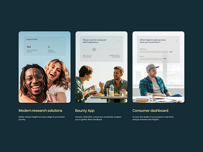 UI cards for landing page cards landing page web design