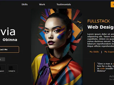 Single Paged Portfolio Website ui