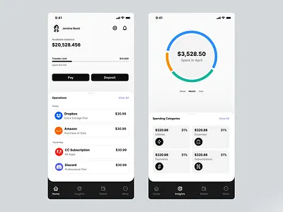 Finance Management Mobile App app design design figma ui uiux ux