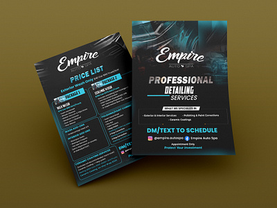 car detailing flyer design car detailing car menu car washing price list price list design