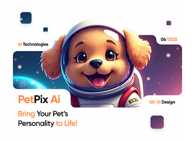 PetPix AI ai art branding design figma illustration landing page pets typography ui ux web design website