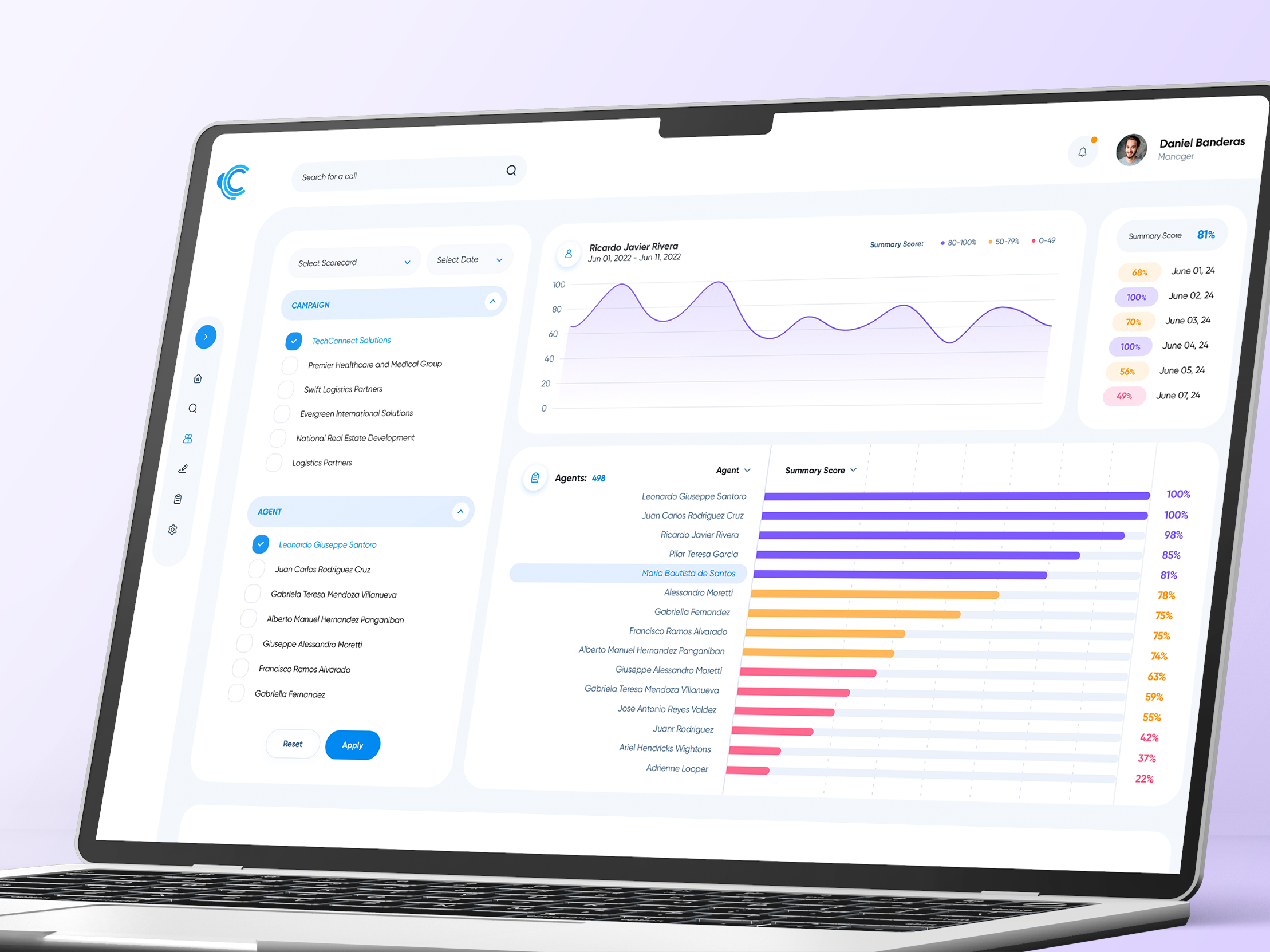 SaaS Web App (B2B) - Call Center QA AI Platform admin panel ai saas dashboard ai web app design b2b admin panel b2b web app call center platform call review interface call summary saas crm admin panel crm dashboard product design saas saas dashboard saas product design web app web app dashboard