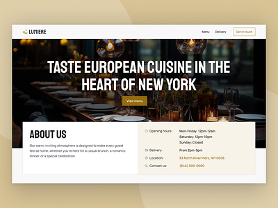 Modern restaurant website branding design desktop graphic design logo marketing research strategy ui ux uxui webdesign