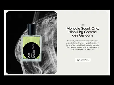 Monocle Scent One: Product Landing Page design elegant elegant design fragnance graphic design home page landing page perfume product page scent ui ui design user experience ux ux design web web design web page website
