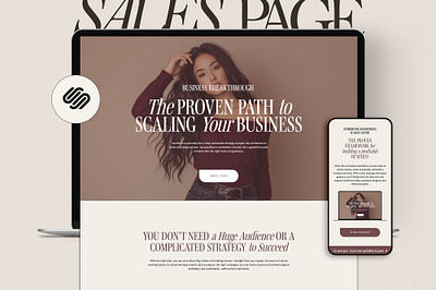 Sales Page Website Template squarespace coaching