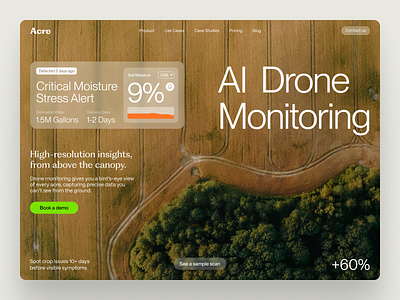 AI Drone Monitoring ai b2b drone farming marketing design