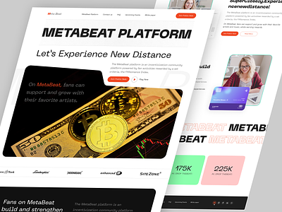 Meta Beat - Cryptocurrency Website bitcoin blockchain crypto crypto currency crypto exchange crypto trading cryptocurrency fintech home page ito landing page motion graphics preview trade uiux wallet web design website website design webuiux