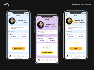 Bumpy Dating App redesign bumpy dating app redesign ui