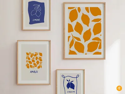 Italian Summer Posters amalfi coast citron citrus dolce vita floral graphic design hand drawn italian summer lemon lemon poster lemons illustration poster slow life vector