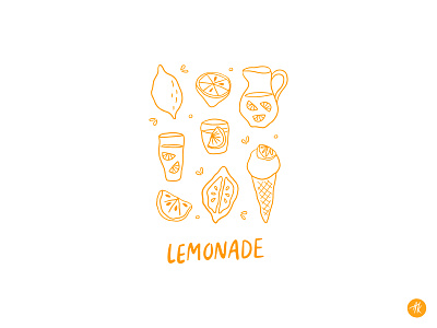 Lemonade citron citrus doodle graphic design hand drawn ice cream illustration juicy lemon lemonade line art summer vector