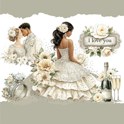 Pearly Wedding Watercolors soft romantic