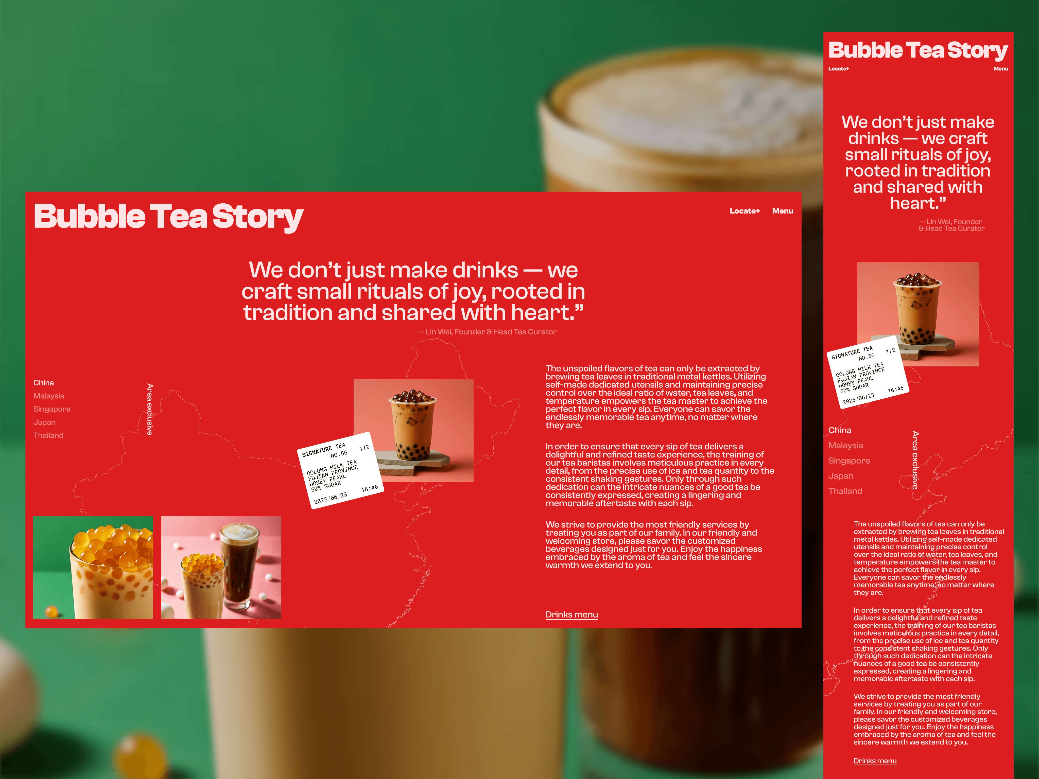 Bubble Tea Story | design concept design ecommerce landingpage typography ui ux web design